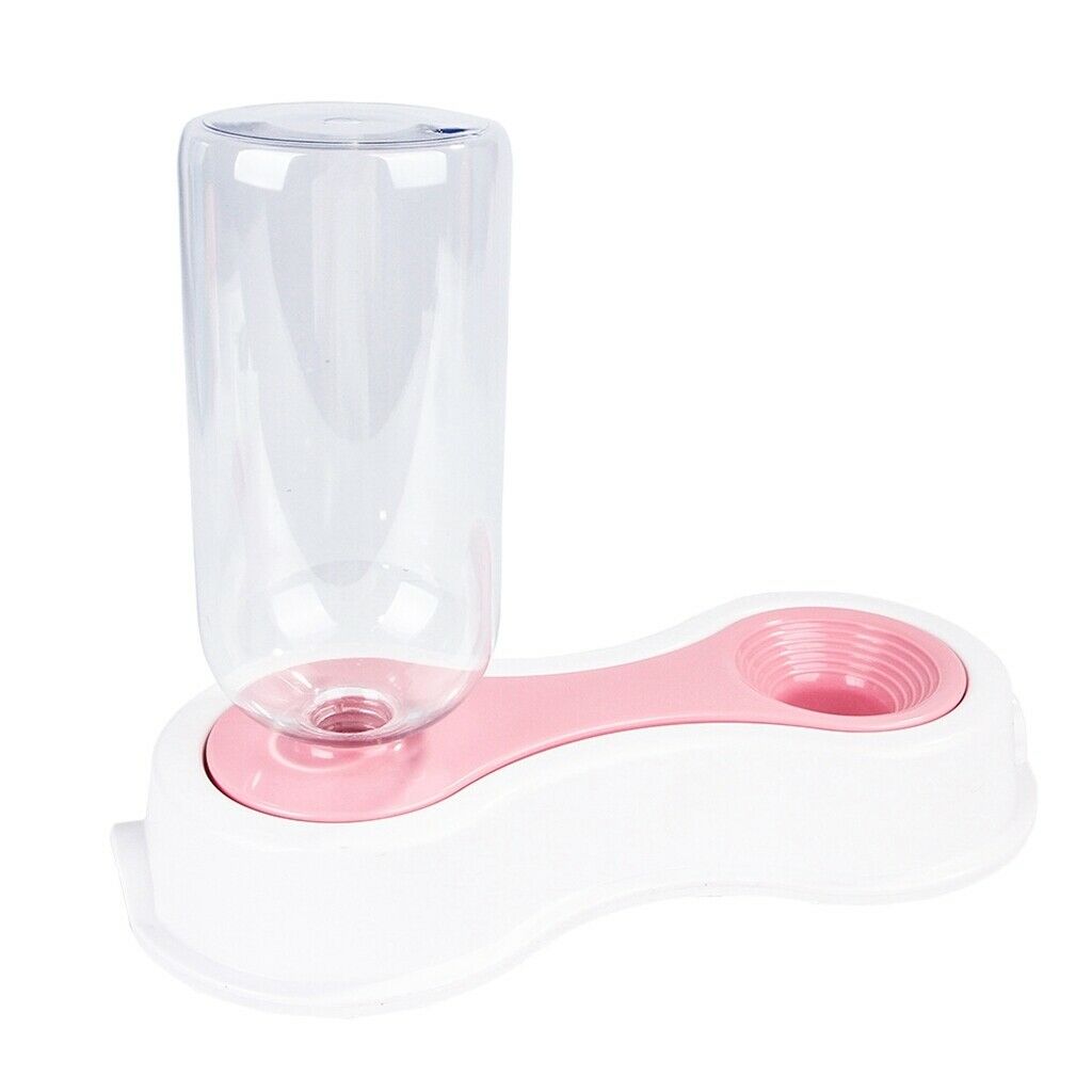 Automatic Pet Dog Cat Rabbit Water Dispenser Dish Bowl Feeder Antiskid Pink