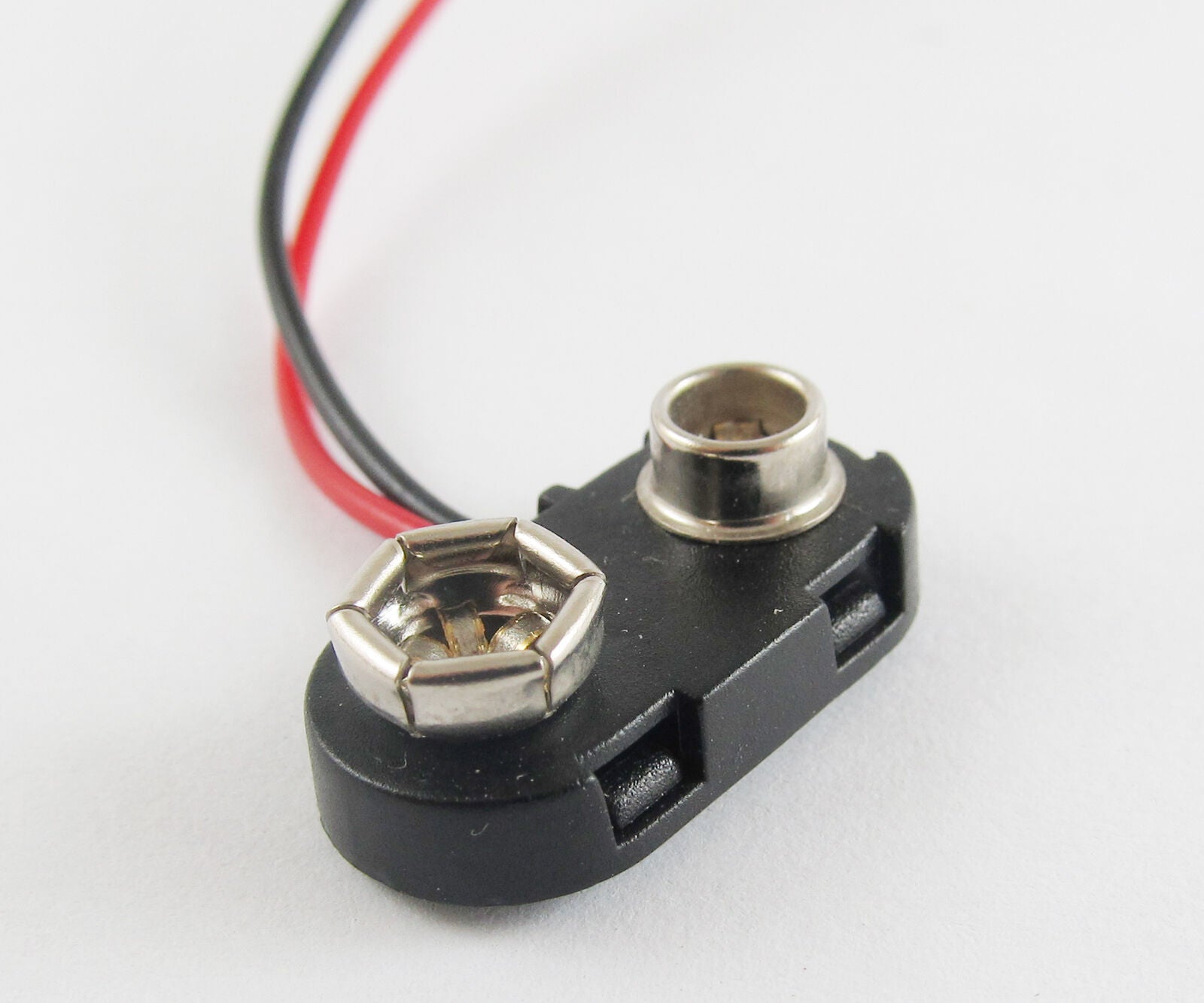 10x 9V Volt Battery Clip Hard plastic T-type Snap-on Connector W/12cm Cable Lead