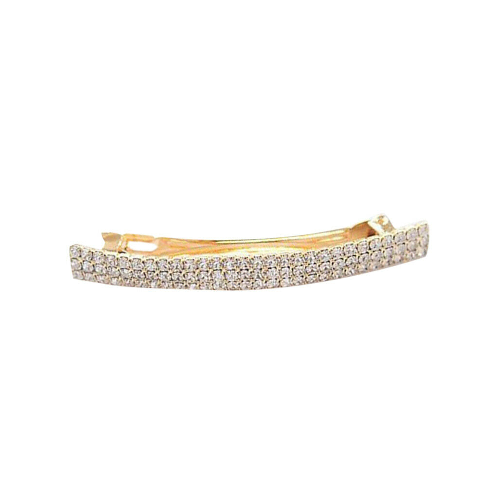 Prettyia Rhinestone Rectangle French Barrette Hair Clip Automatic Spring