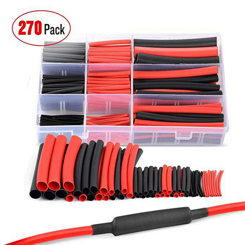 270PCS 3:1 Waterproof Dual Wall Adhesive Heat Shrink Wire Heatshrink Tubing  Re