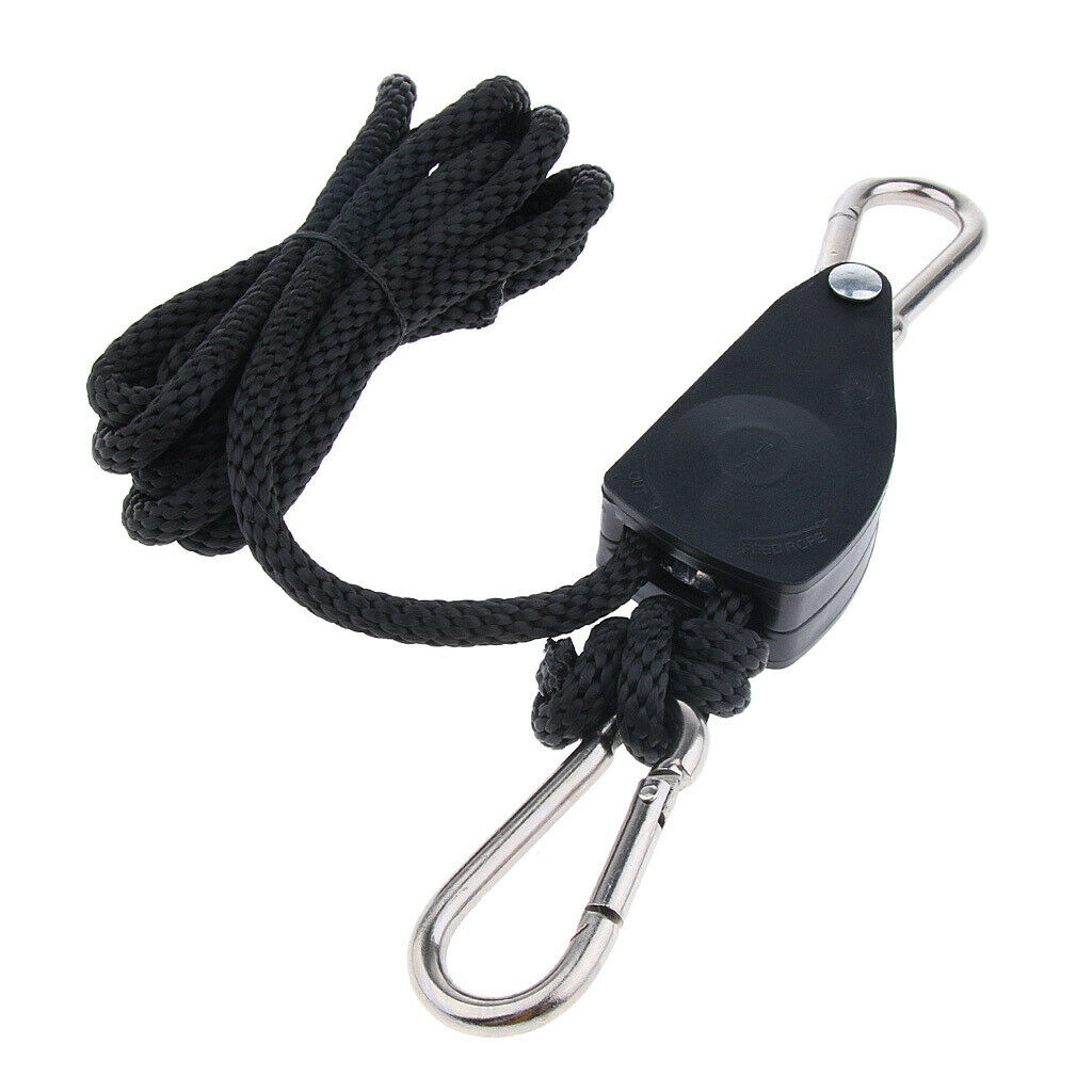 2X Guy Line Runner Camping Tent Awning Rope Pulley Ratchet Hangers Tensioner L