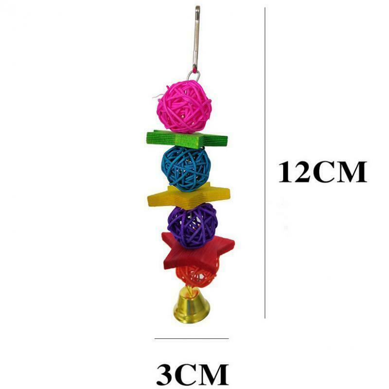 7pcs Wooden Hanging Swing for Cage Lovebirds Finches Conures Parakeets