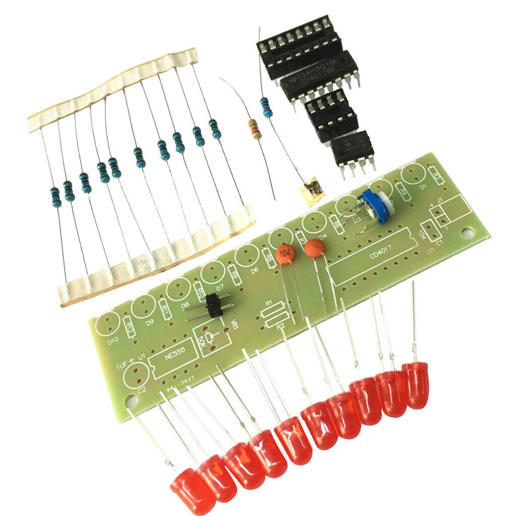 3-5V NE555+CD4017 Kit 10 Channel LED Light Light DIY Kit Electronic Board