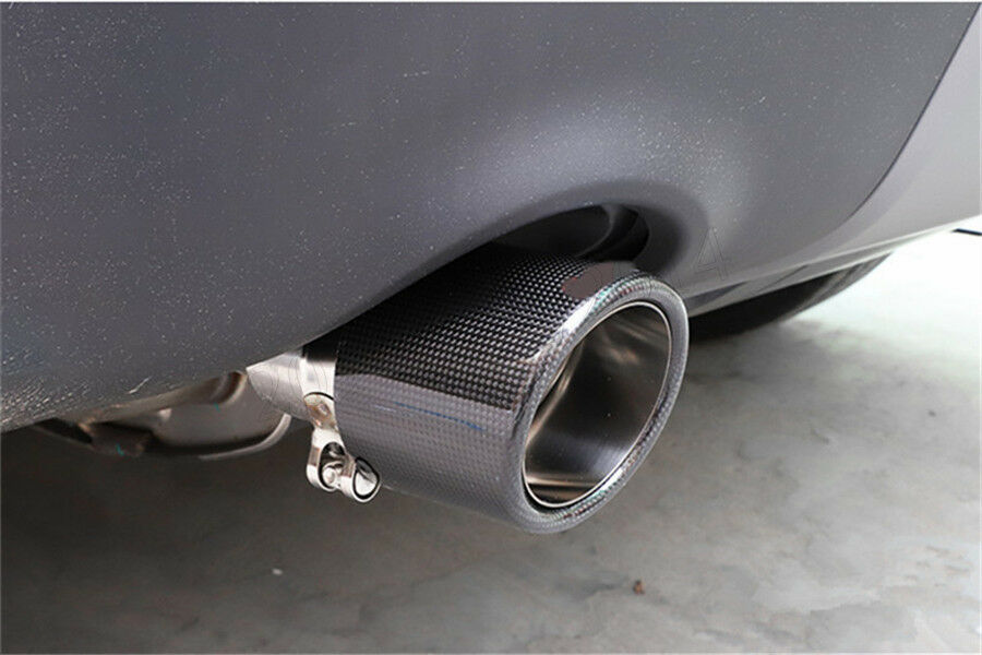 Inlet 3" 76mm Outlet 4.5" 114mm Carbon Fiber Glossy Exhaust Tips Muffler Pipe