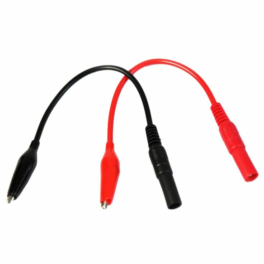 Alligator Clip   Plug Crocodile Test Lead Cable Power Supply Multimeter 2pcs