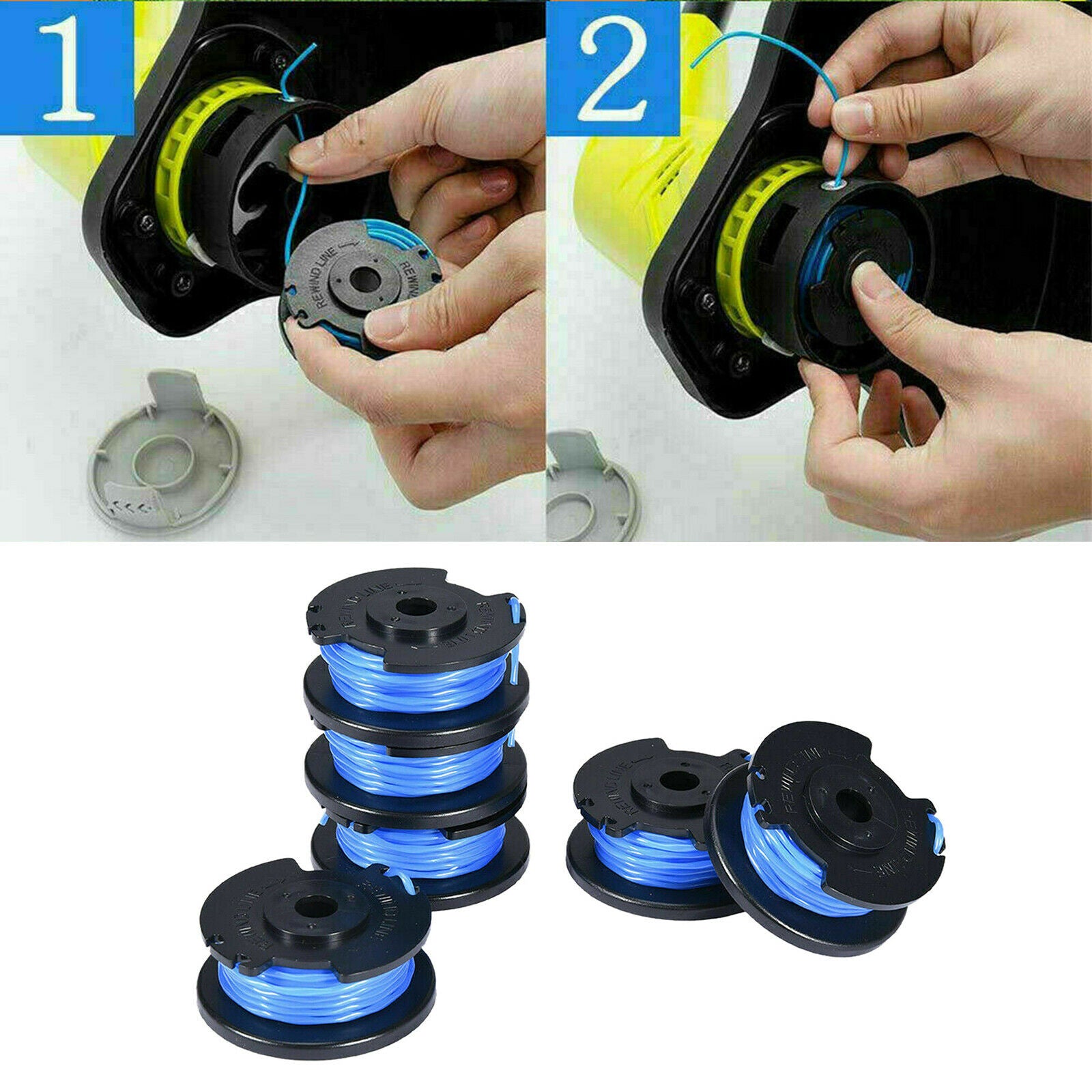 6 Pack AC14RL3A String Trimmer Replace Spool Fit for Ryobi One+ 24V 18V 40V