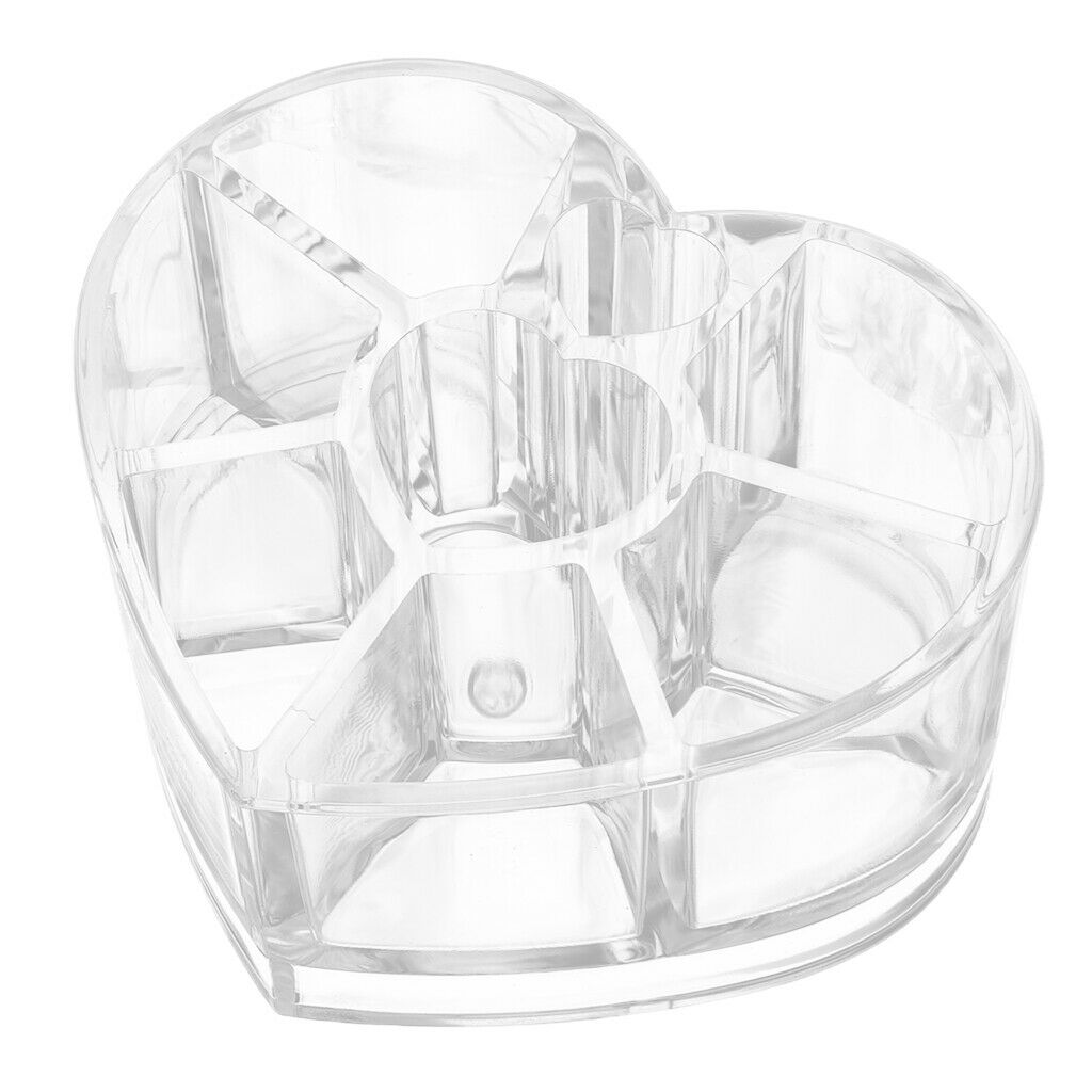 Clear Acrylic Box Storage Container Cosmetic Organizer Heart Shape Case
