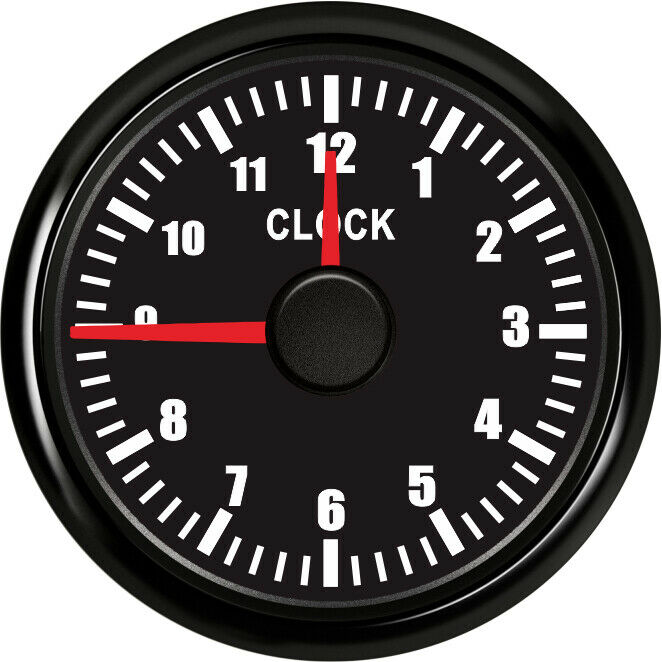 52MM 2-1/16" Universal Clock Gauge,for Cars Truck Boats Red Backlight,Waterproof