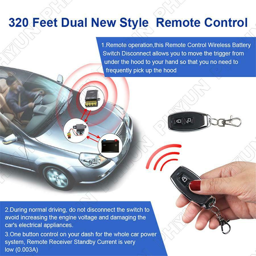 Car Battery Isolator 320 Feet Remote Control 12V Camper Trailer SUV Small Truck