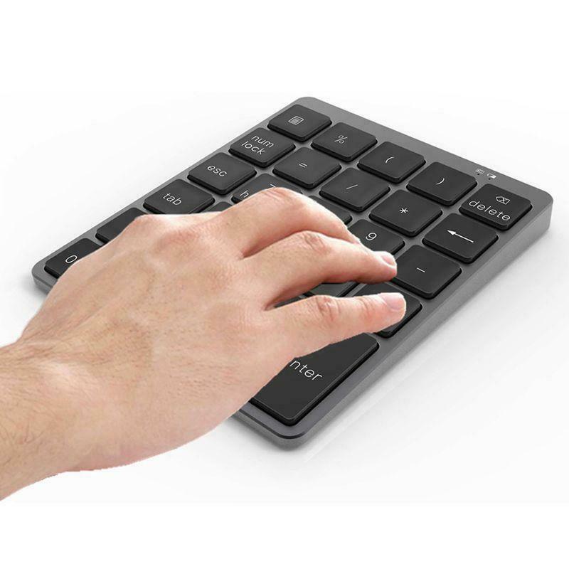Aluminum Alloy 28 Keys Wireless Bluetooth-compatible Numeric Keypad Ultra-thin