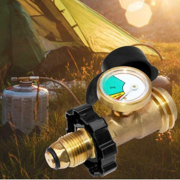 Propane Tank Adapter Coupler Cooking Grill BBQ Heater Gas Pressure Gauge