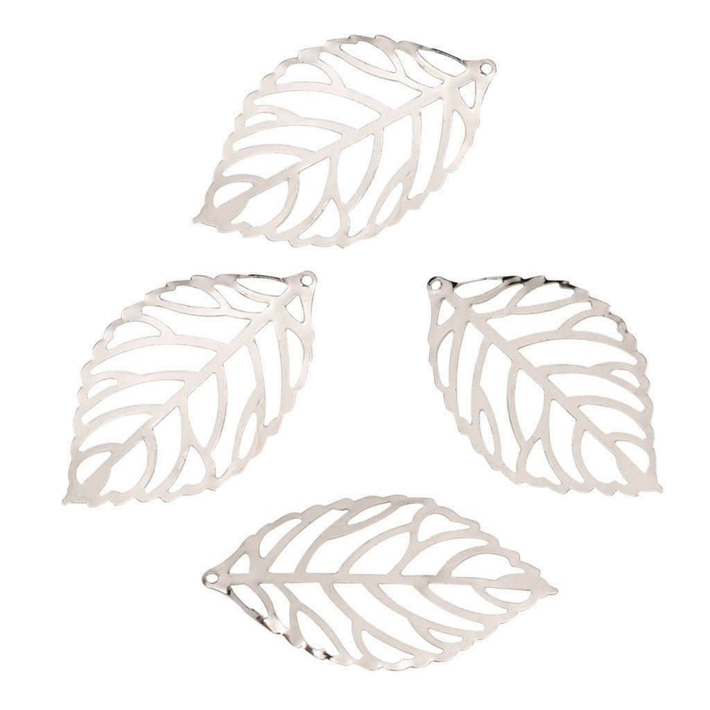 200 Pieces Hollow Filigree Charms Leaf Pendants Jewelry Findings Accessories