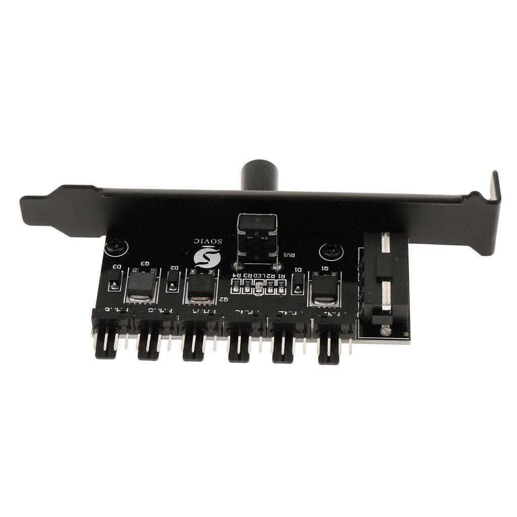 6 ways 3-Pin 4pin PCI Cooling Fan Speed Controller PC Case Fan Adapter -4PIN