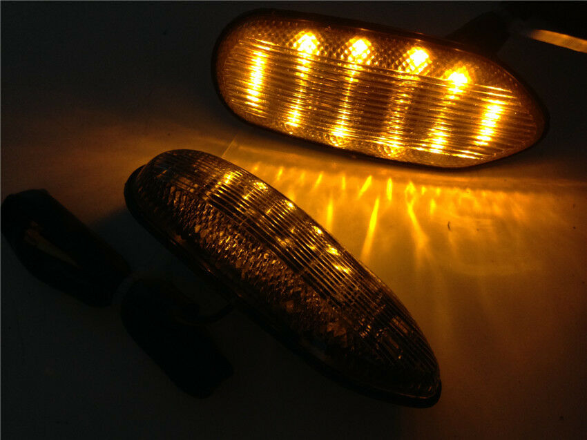 Smoke Turn Signals Mirror block off LED Lights For SUZUKI GSXR 600 750 1000