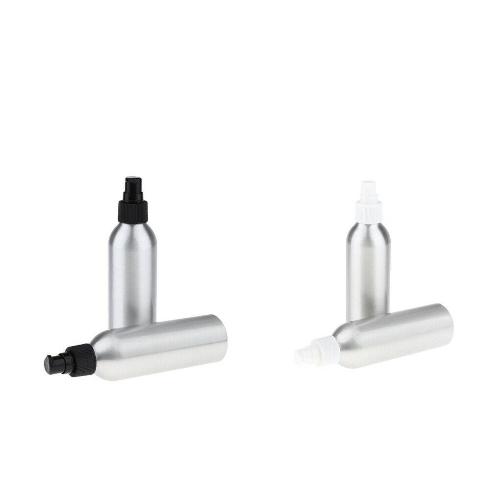 2Pieces Reusable Aluminum Empty Pump BottleS for Bathroom Travel hotel White
