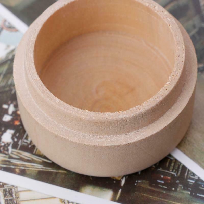 Small Round Wooden Storage Box Handmade Jewelry Organizer Soap Crafts Case