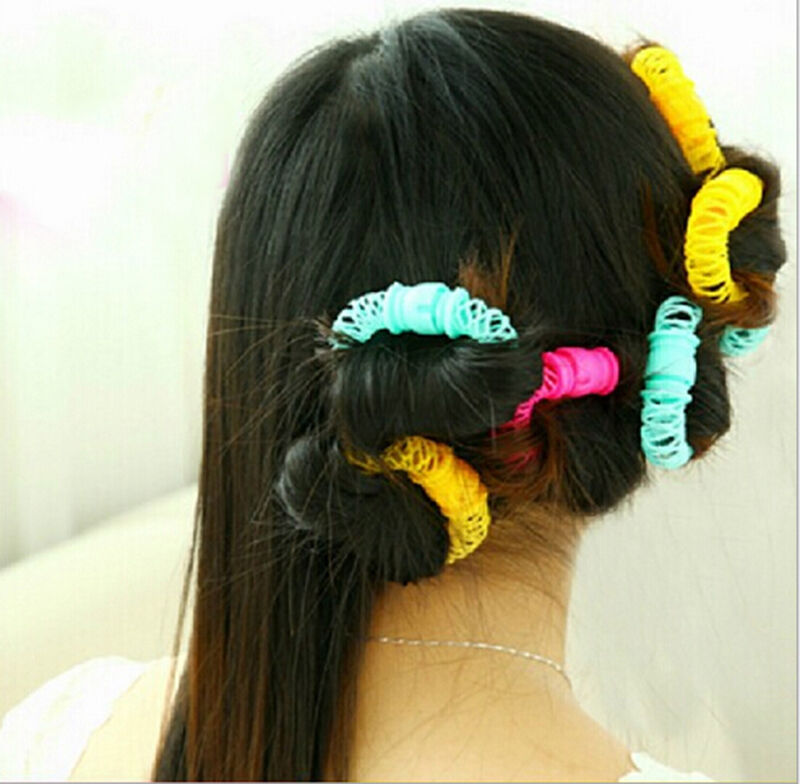 8 Pcs Hairdress Magic Bendy Hair Styling Roller Curler Spiral Curls DIY To.l8