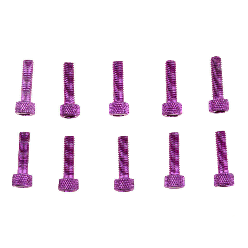 10x Hex Socket Cap Head Screw Bolt Aluminum Alloy Purple M6 x 20mm