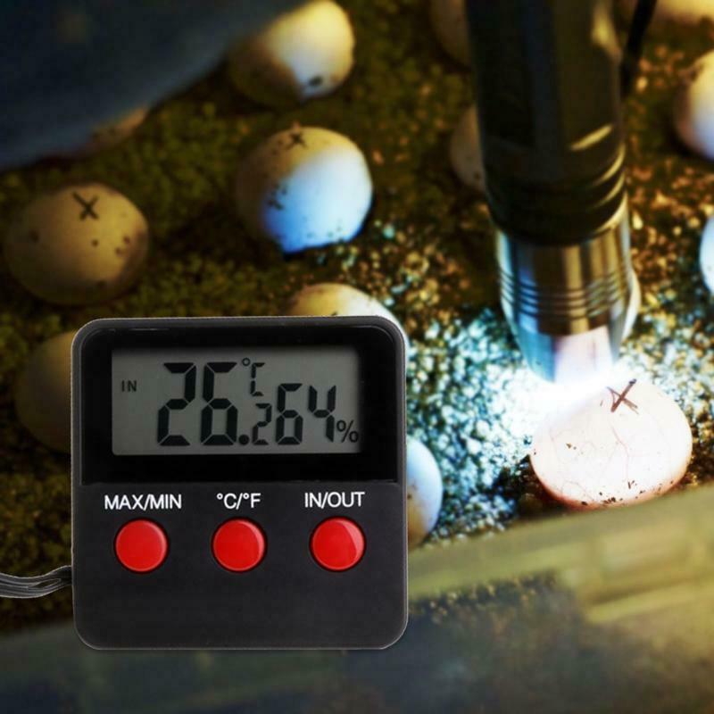Digital Thermometer Hygrometer Pet Reptile Temperature Humidity w/ Remote Sensor