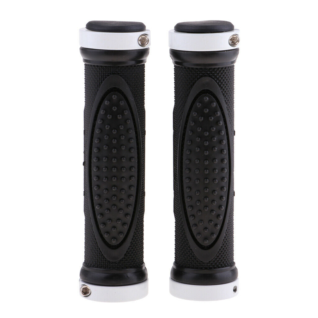 Rubber Bike Handle Grip Non Slip Mountain Bike Handlebar Grips Ends White
