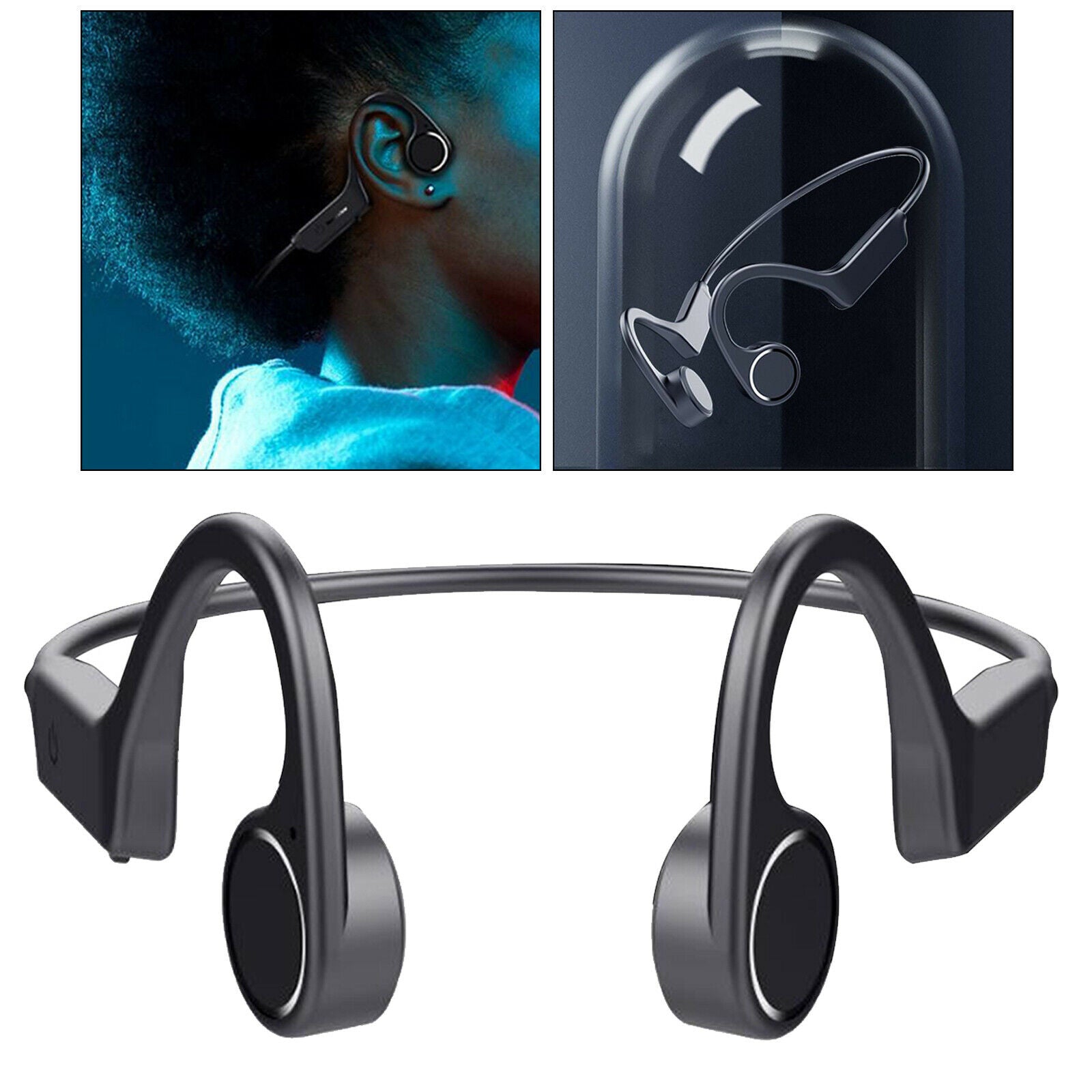 Open Ear Bluetooth Neckband Headset Hand-Free Stereo Earbuds Lightweight