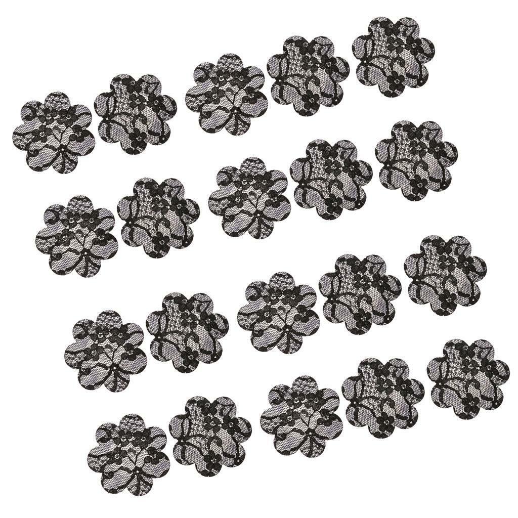 40 Pcs Disposable Breathable Lace Flower Invisible No Slip Nipple Covers Pad