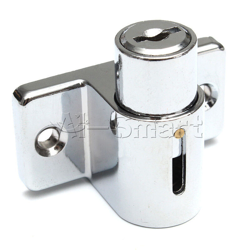 Window Door Bolt Catch Push Lock Aluminum Sliding Patio Sash Security Key Screw