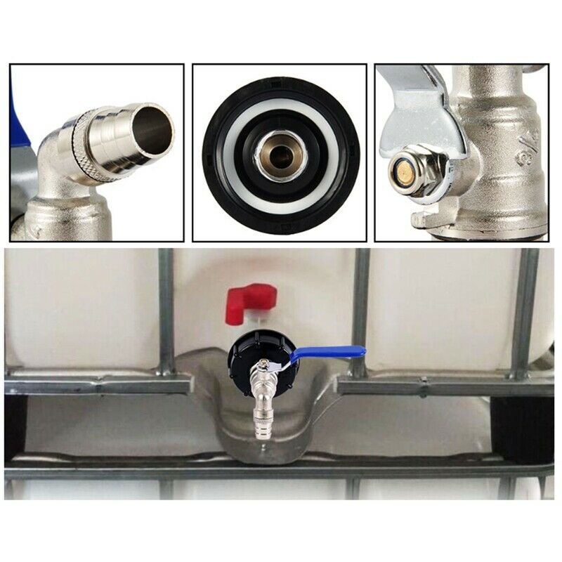 3/4 inch IBC Tank Adapter Ball Outlet Tap Food Grade Drain Adapter General TonF7