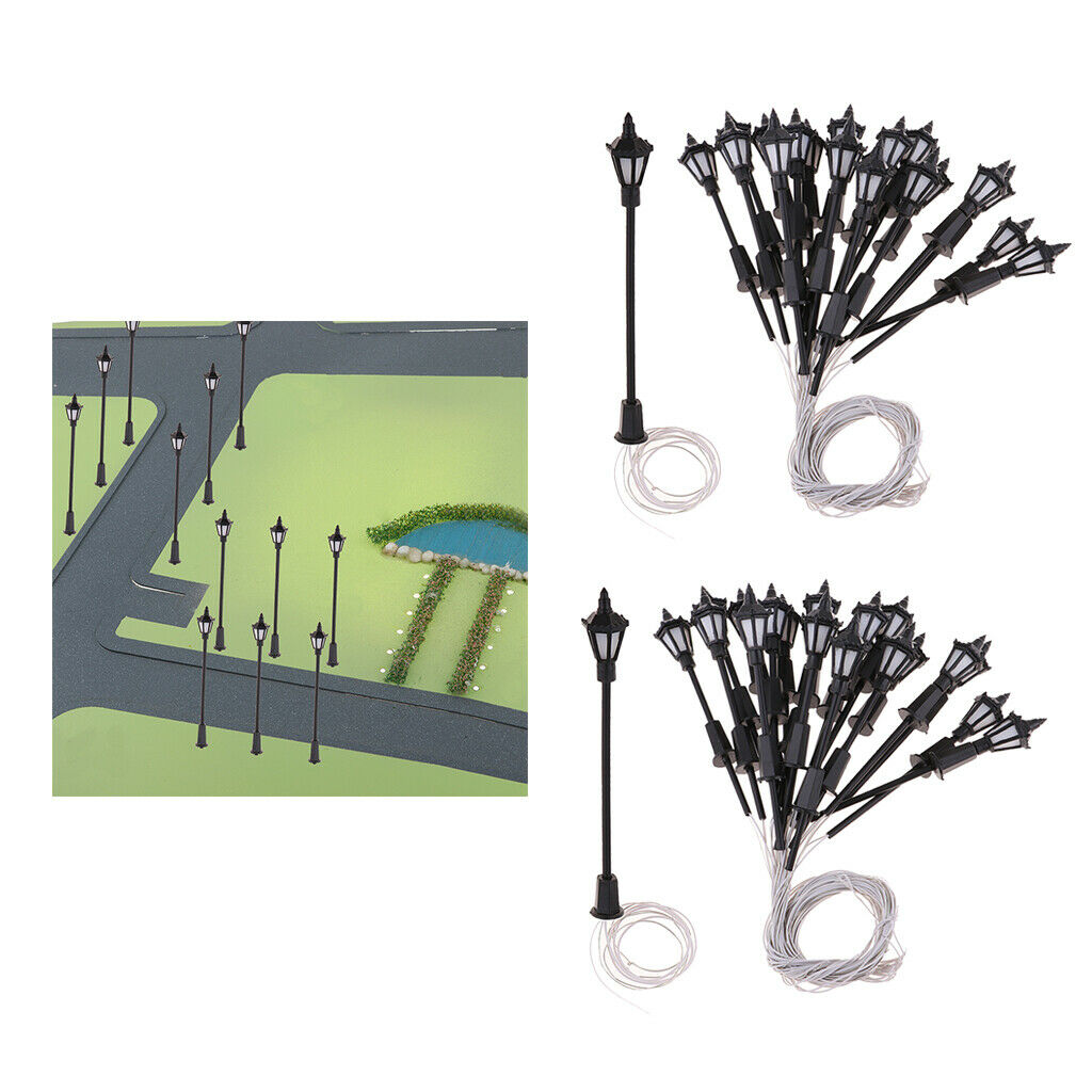 Lamppost Street LED Lights HO 1:100 Guage Garden Yard Railway Scenery Layout