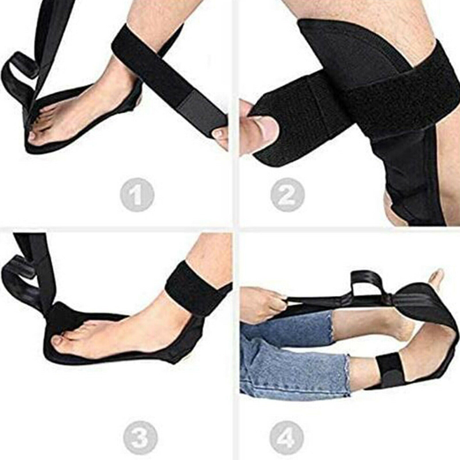 Stretch Strap & Foot Stretcher Set Yoga Stretching Nonelastic for Pilates