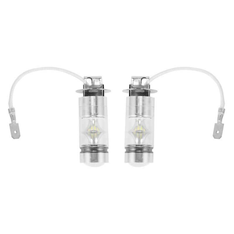 2Pcs 6000K White LED H3 100W 2323 Car Fog Light Bulb DRL E4P5