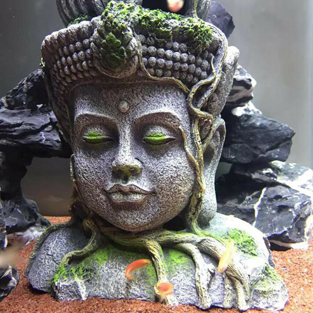 Aquarium Decoration Buddha Statue Guanyin Sculpture Fish Tank Fishbowl Decor