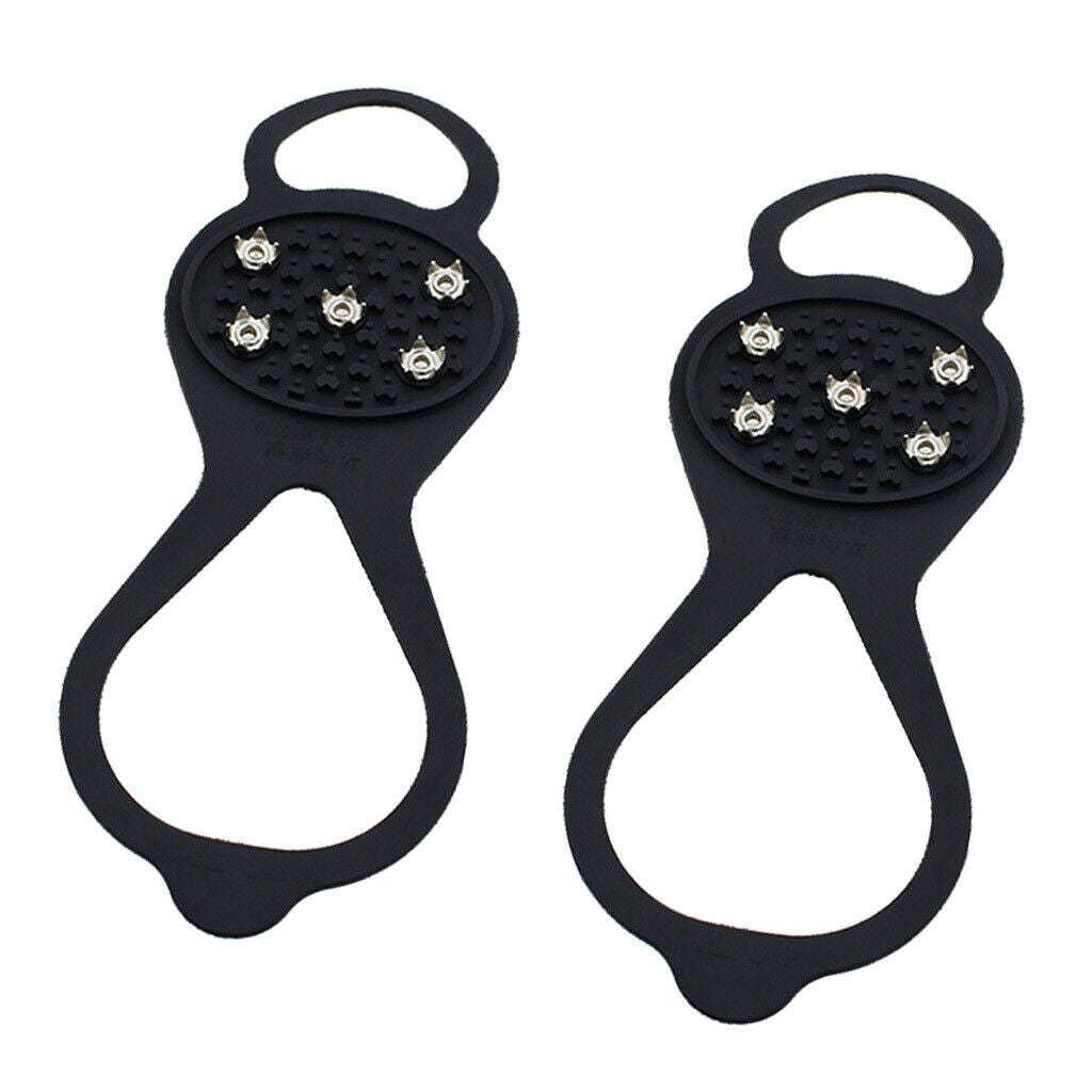 2 Pairs/Set Snow Ice Grips Crampons Snow Traction Cleats Grippers 5 Teeth