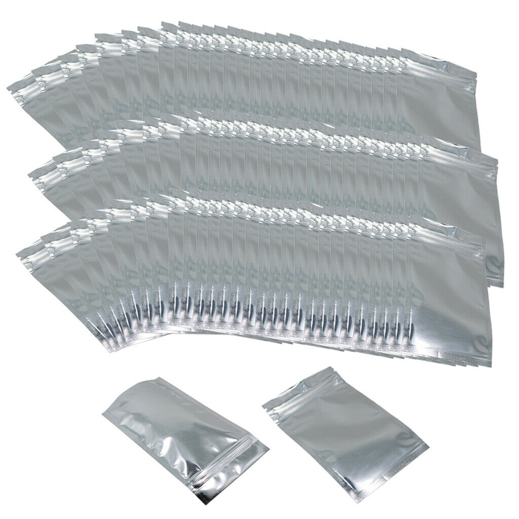 100 Pieces Mylar Bag Aluminum Foil Packing Bag Food Storage Pouches 18x26cm