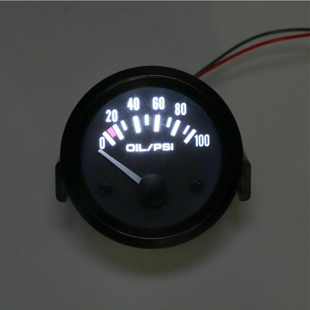 2'' 52mm LED Pointer 0~100 PSI Oil Pressure Gauge Fuel Press Meter with Sensor