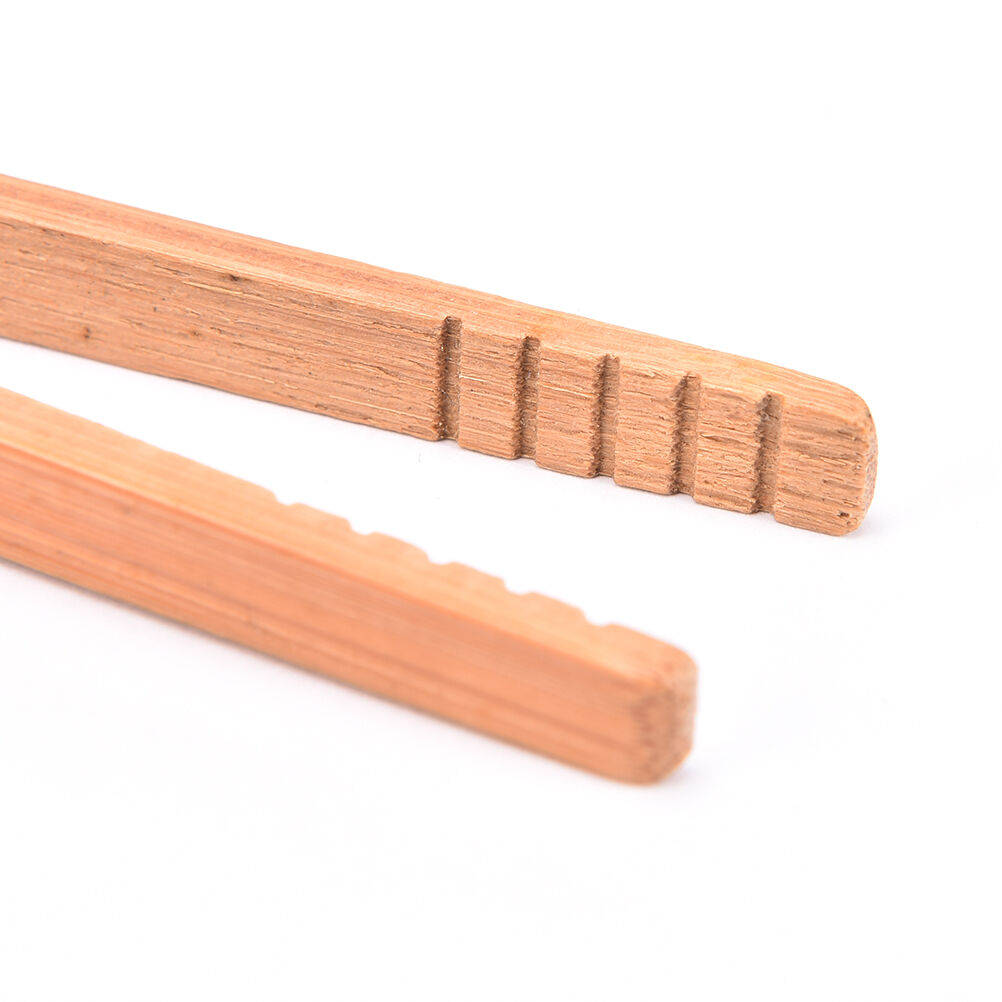 Practical Textured Bamboo Kongfu Tea Utensil Tweezers 14.5cm Wood Color B Tt
