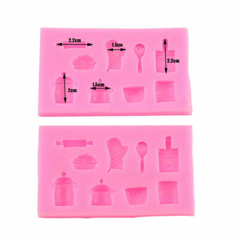 1pcs Gloves Pot Spoon Fondant Cake Chocolate Silicone Mold Cake Decoratio.l8