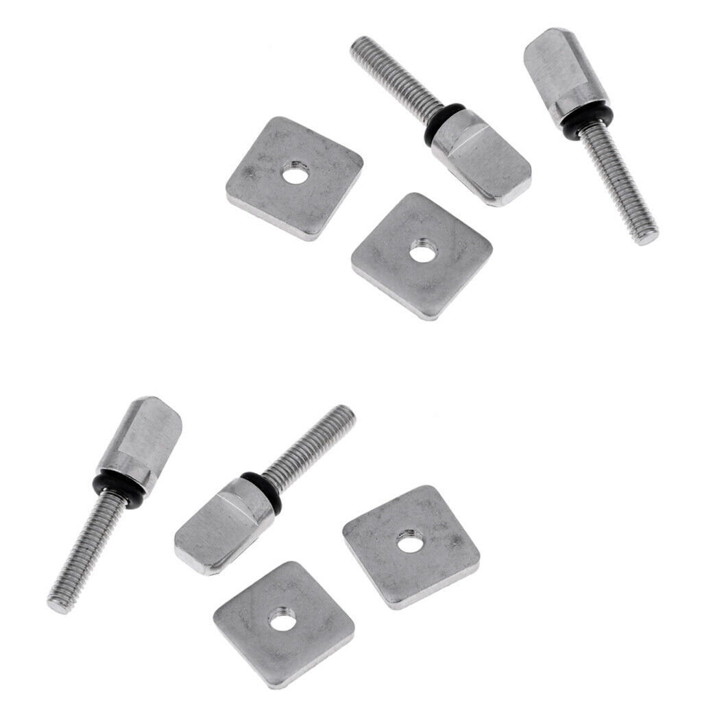 4 Sets Stainless Steel Fin Bolt   Board Surfboard Longboard Screw & Plate