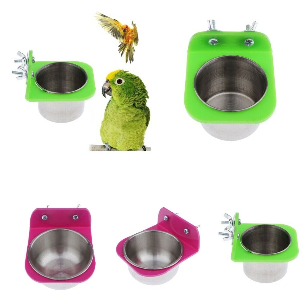 4 Packs Parrot Water Feeder Parrots Cage Hanging Cup For Large Birds Macaws