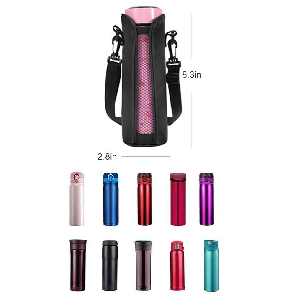 Portable Water Bottle Carrier Outdoor Bag with Detachable Shoulder Strap