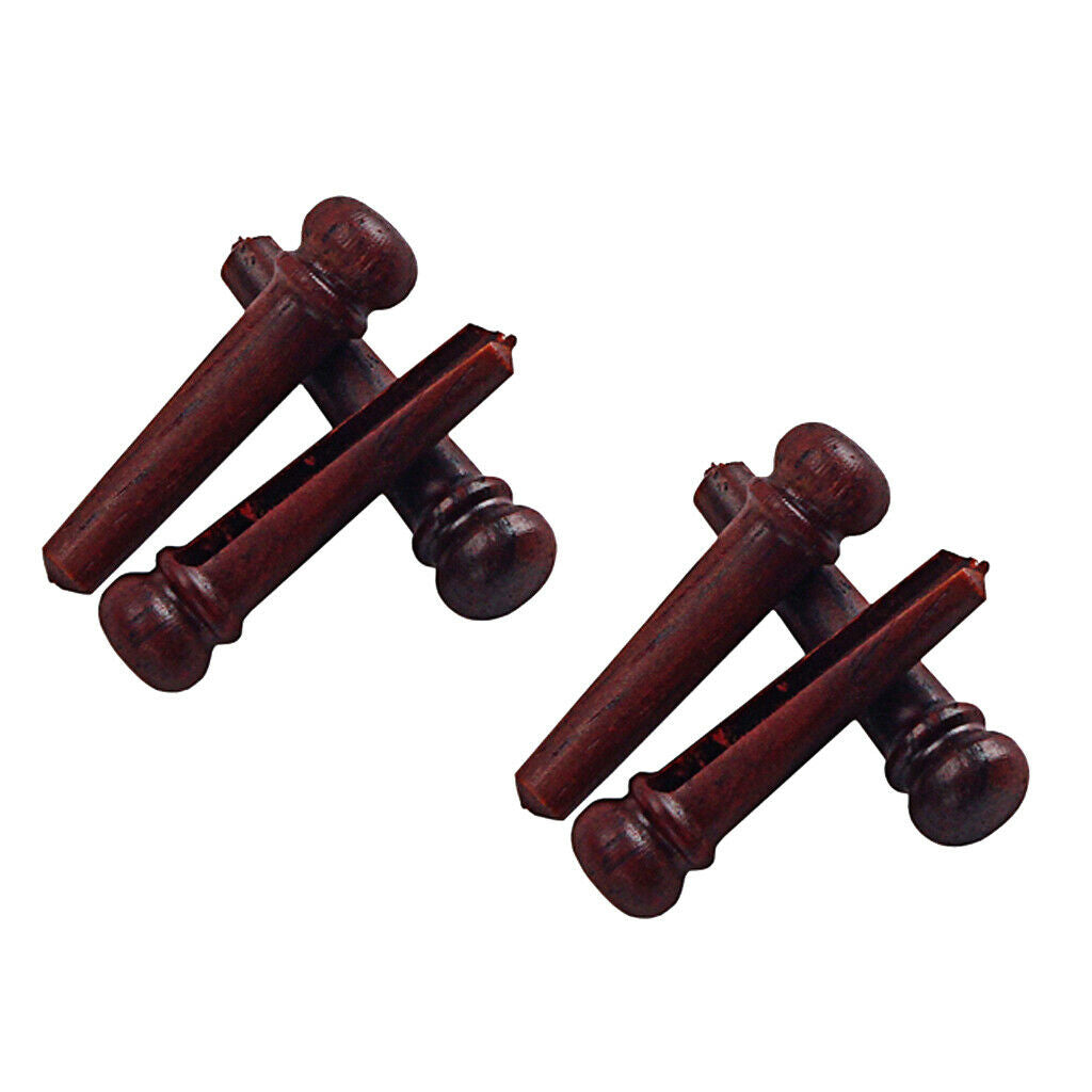 6 Pcs of Set Acoustic Folk Guitar Pins Rosewood Bridge Pins 30.5x8x3.5mm