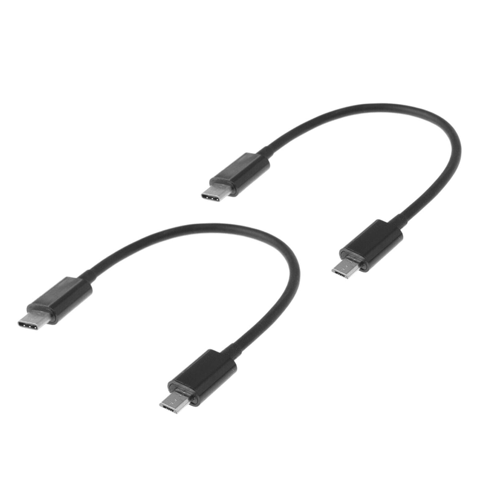 2x Type USB-C to Micro-USB 2.0 Cable Connection Cable Extension Cable, Short
