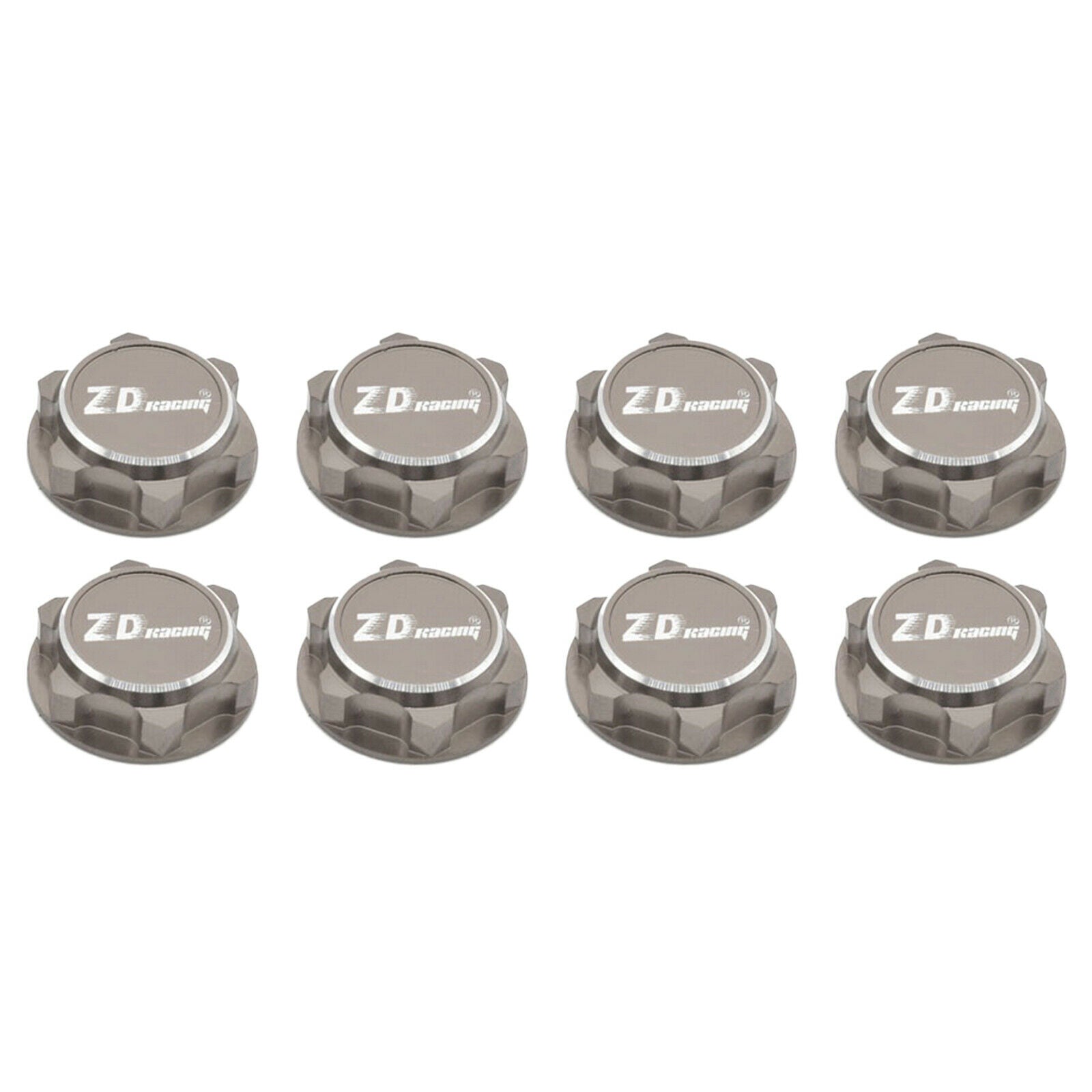 8pcs Hex Wheel Nuts For 1/8 Scale RC Car Truck Spare Parts Titanium Gray