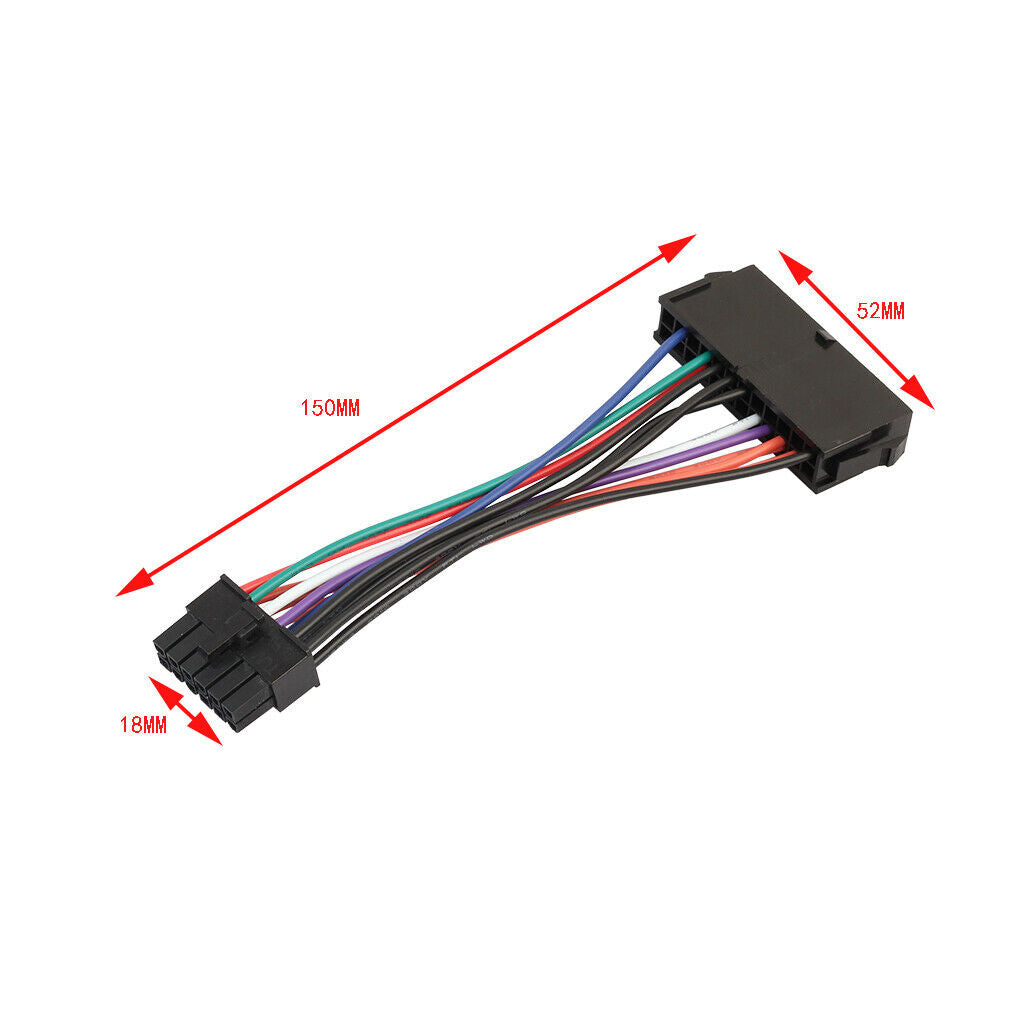 24Pin to 12Pin PSU Main Power Supply ATX Adapter Lead for Acer Q87H3-AM