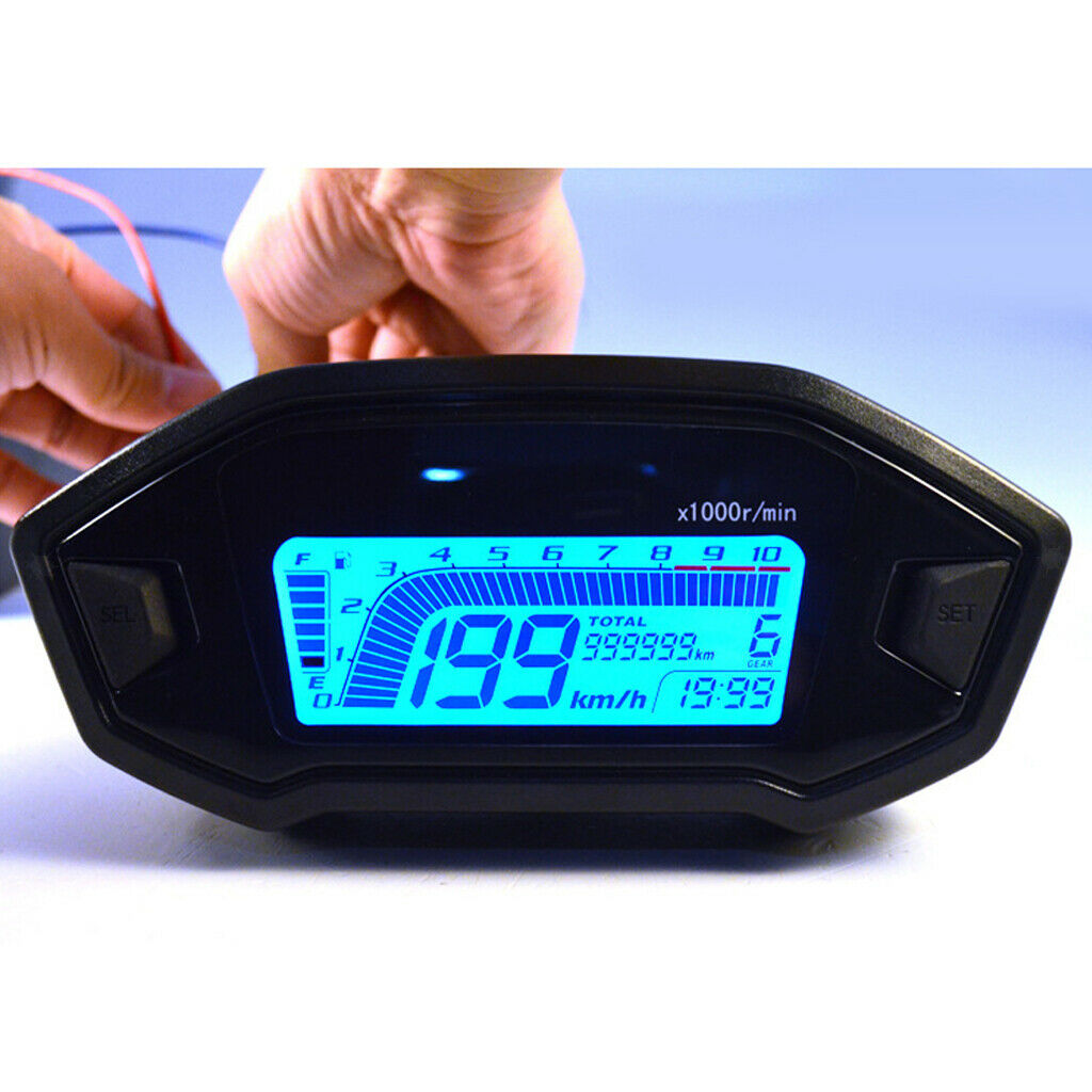 150mm LCD Digital Odometer Speedometer Tachometer for Motorcycle Scooter Tool
