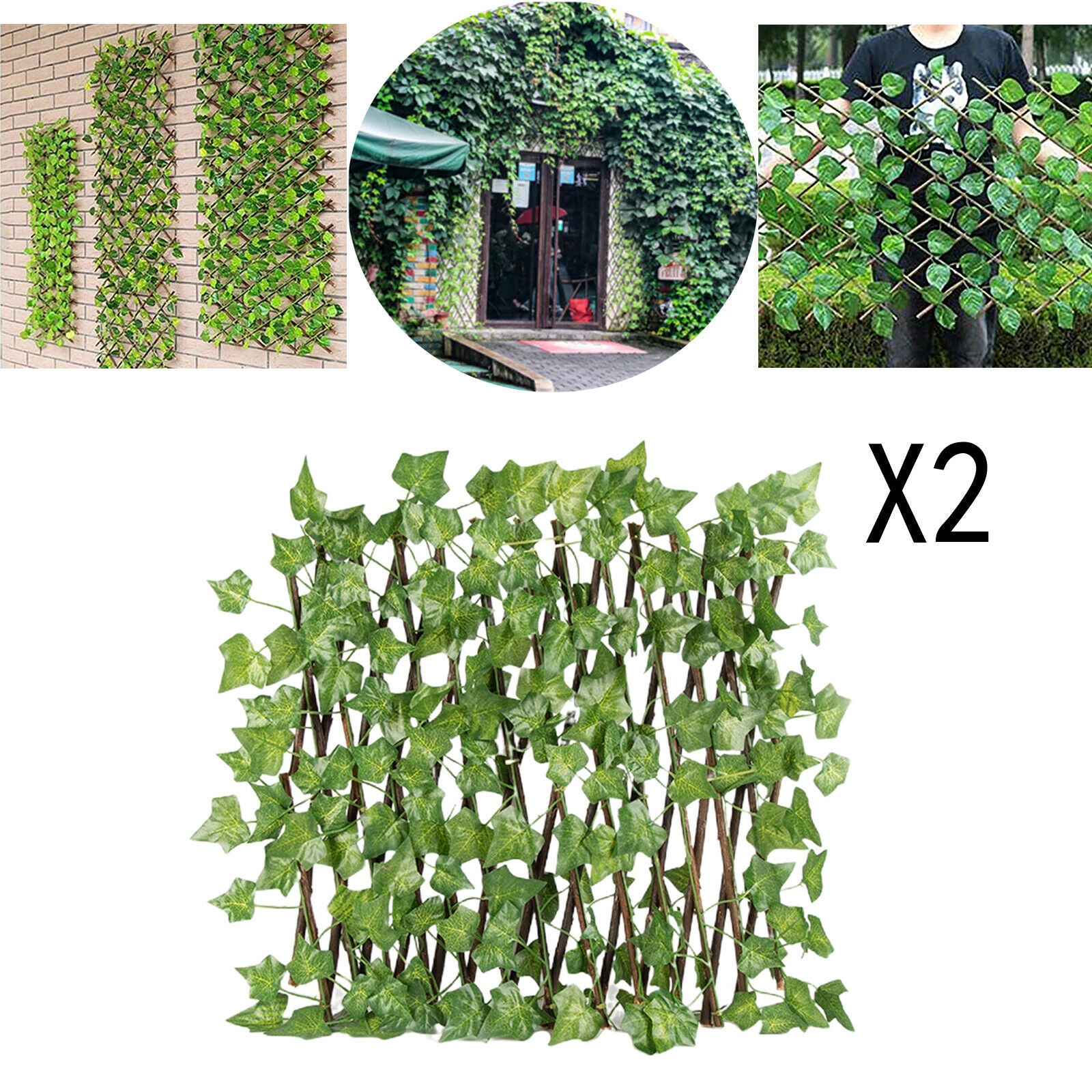 2x Garden Fence Trellis Privacy Screening Panel Outdoor Indoor Yard Decor