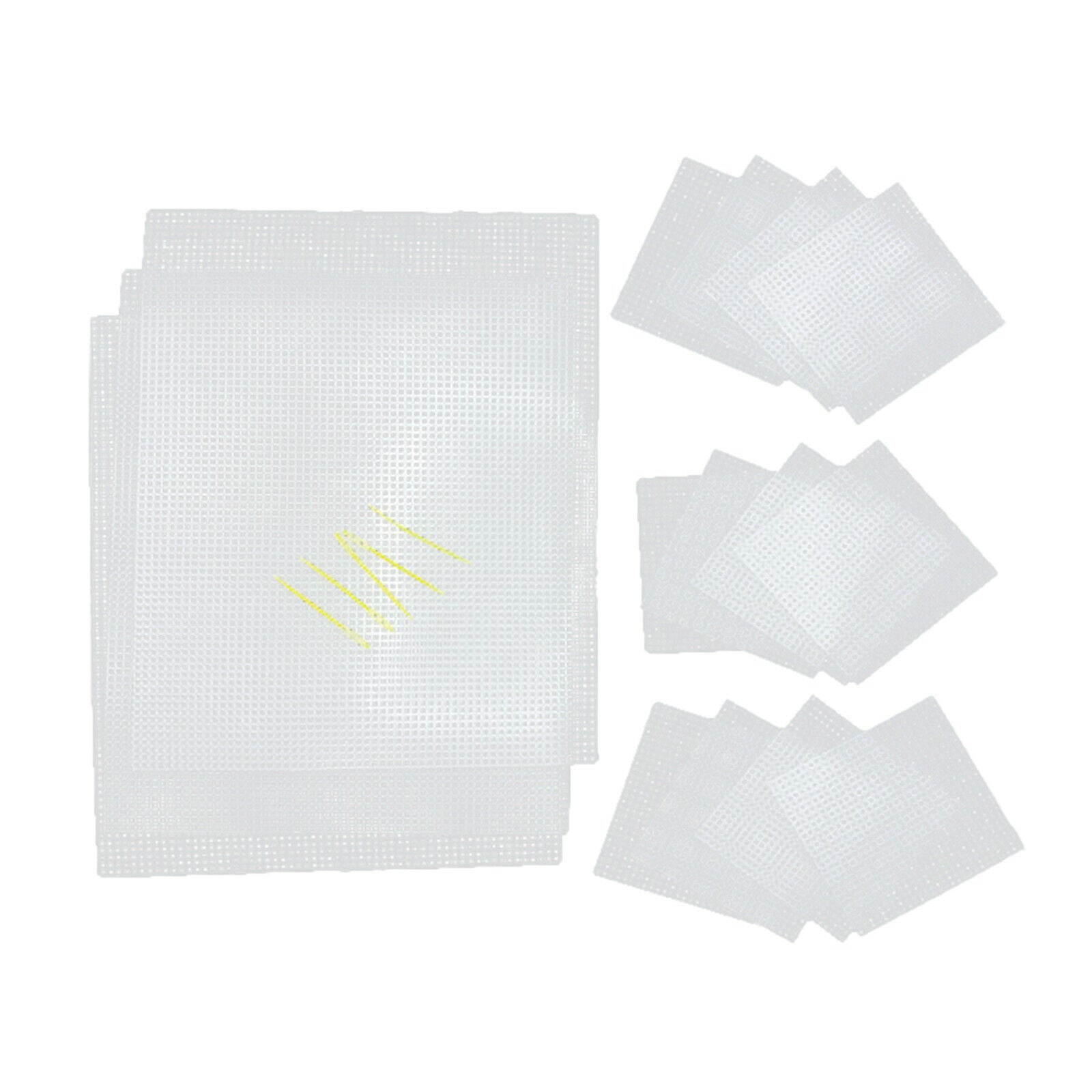 20Pcs Square Rectangle Plastic Canvas Sheets Kit for Embroidery Cross Stitch