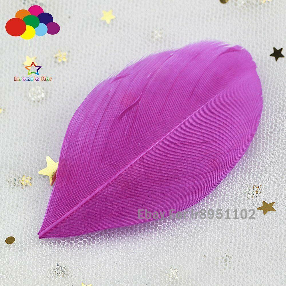 100 Deep pink Hand-tearing Goose Feathers Plumes 5-7cm for Wedding Party Diy