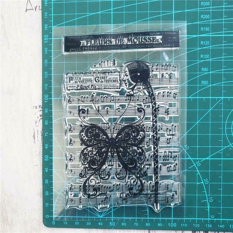 Butterfly Staff Silicone Clear Seal Stamp DIY Scrapbooking Embossing Photo Album