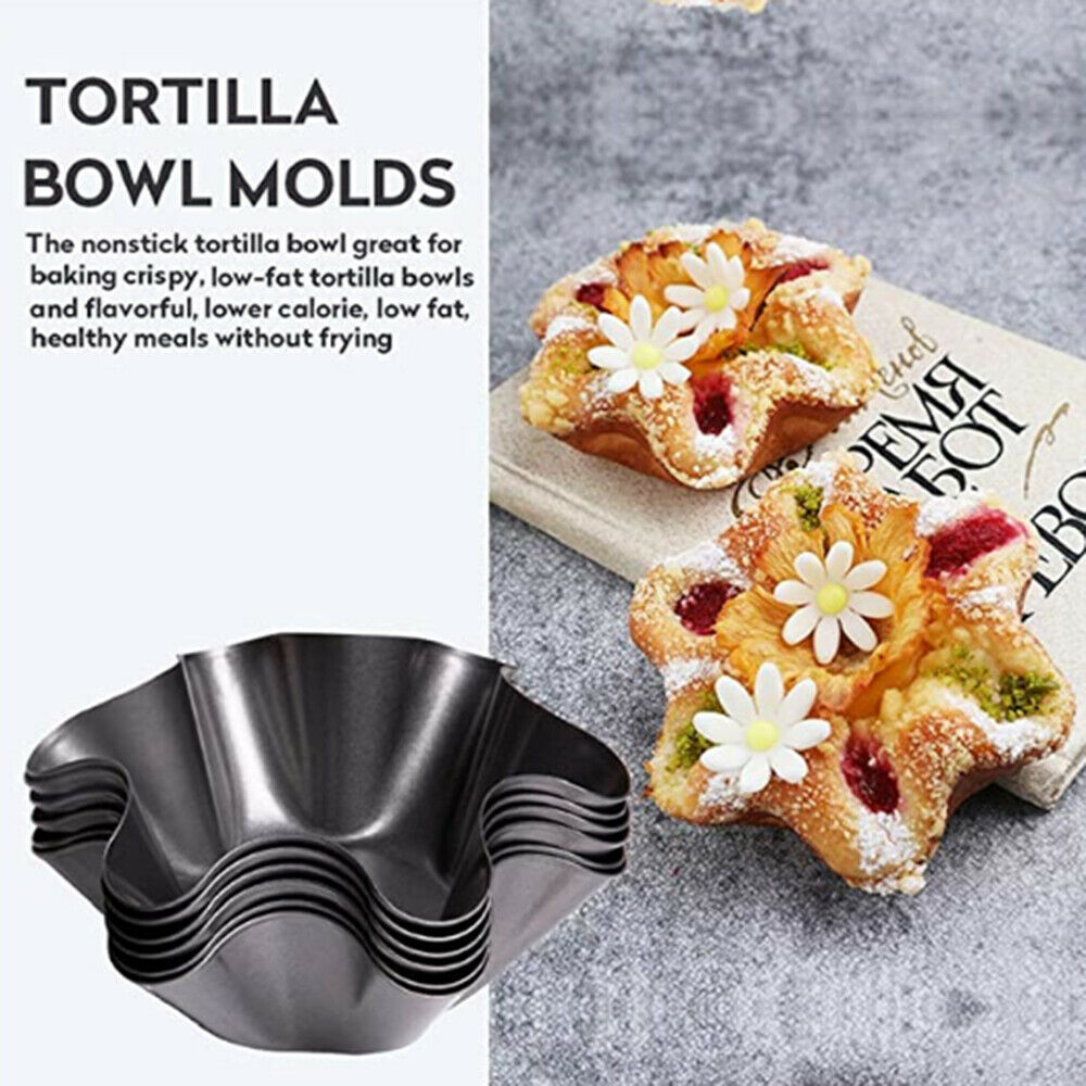 2pcs Nonstick Thicken Tortilla Bowl Molds Salad Bowl Baking Molds for Kitchen